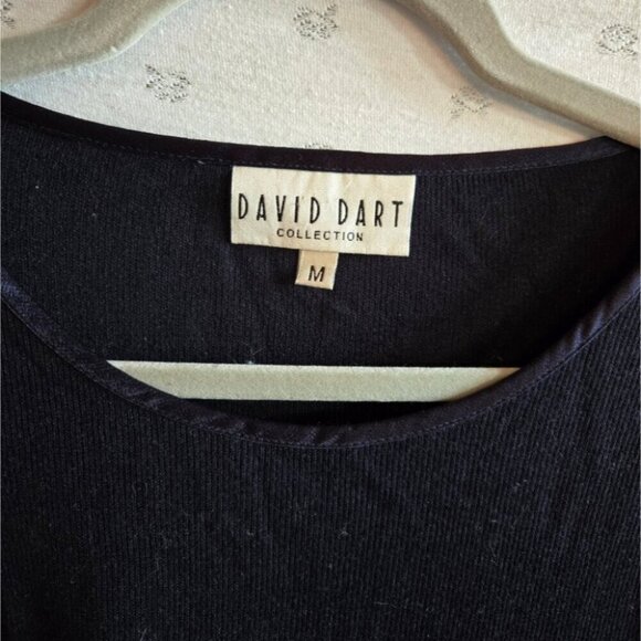 Vintage David Dart Collection Women's Navy Ribbed Short Sleeve Top Size Medium - Picture 2 of 6